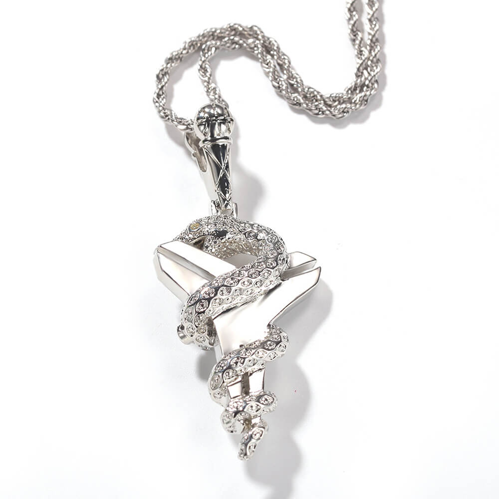 Black Mamba Viper Wrapped Cross Hip Hop Pendant