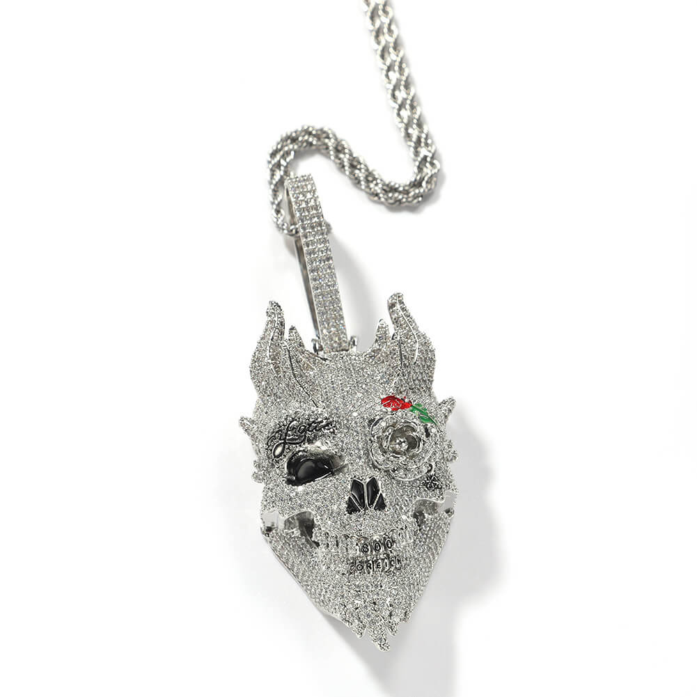 Demon Oil Drip Hip Hop CZ Pendant