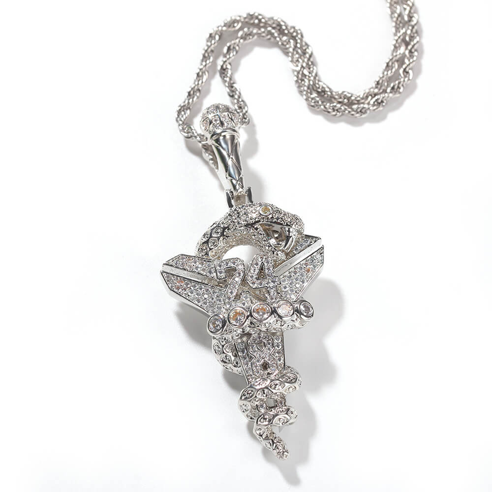 Black Mamba Viper Wrapped Cross Hip Hop Pendant