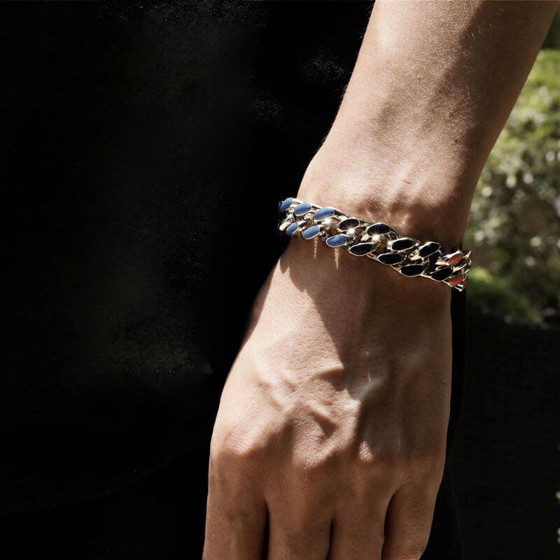 Colorful Rhinestone Cuban Street Bracelet
