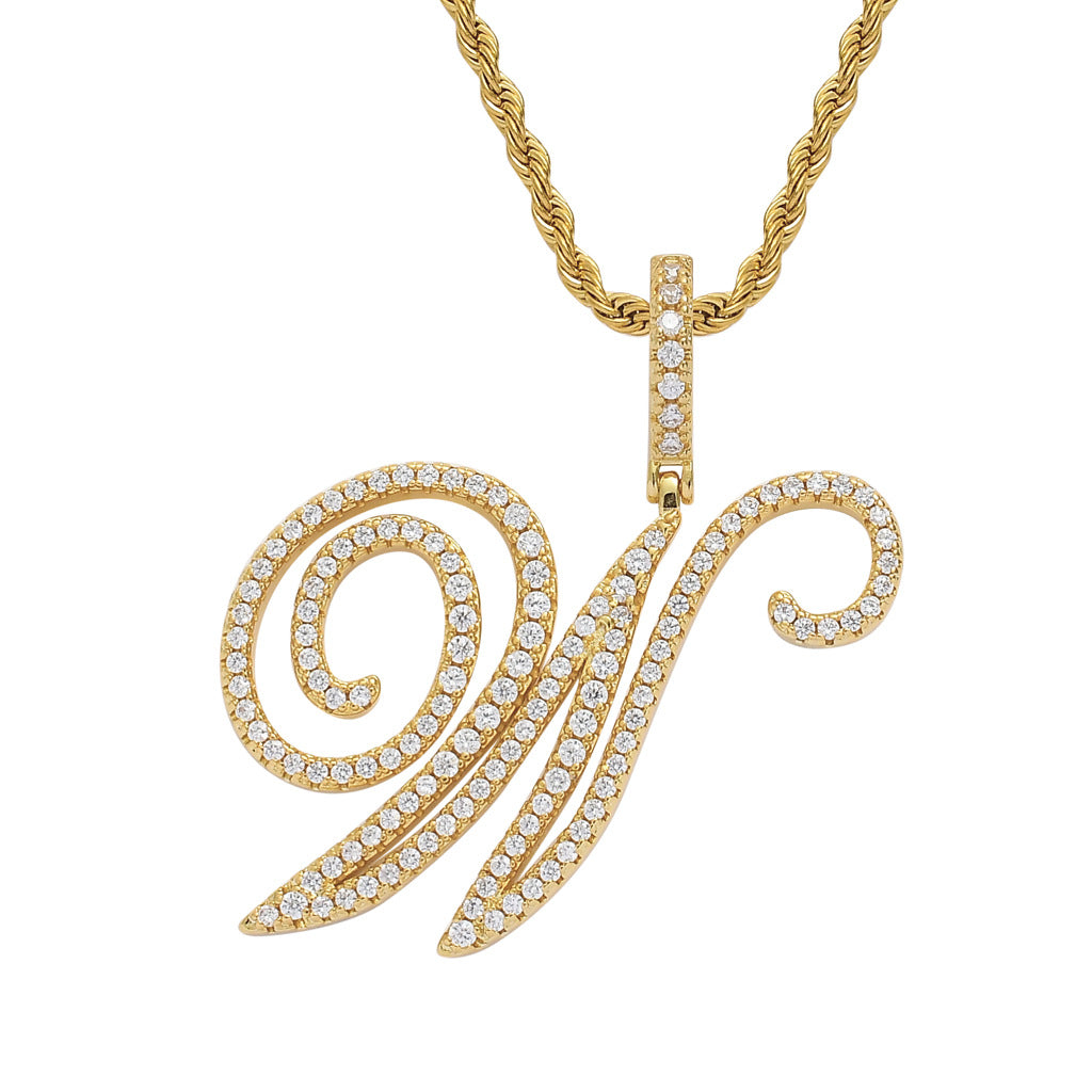 Hip Hop English Alphabet Art Font Pendant