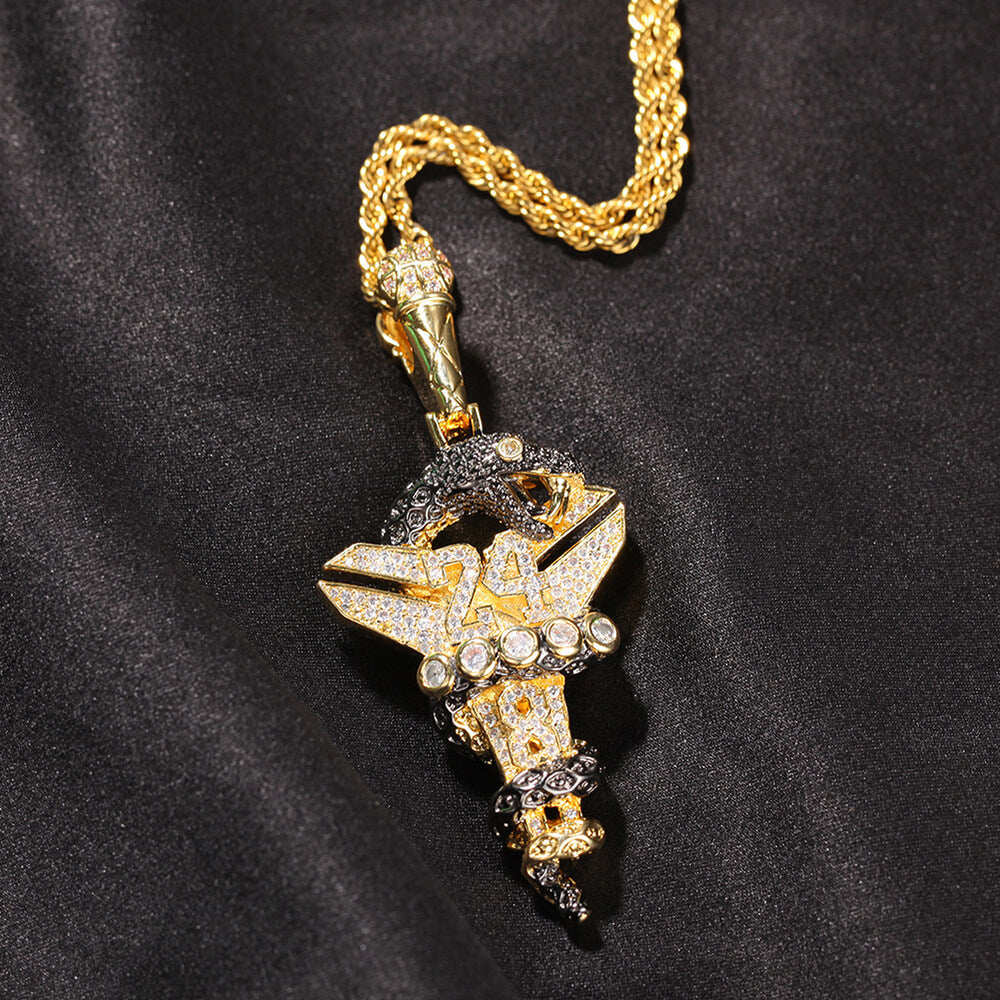 Black Mamba Viper Wrapped Cross Hip Hop Pendant