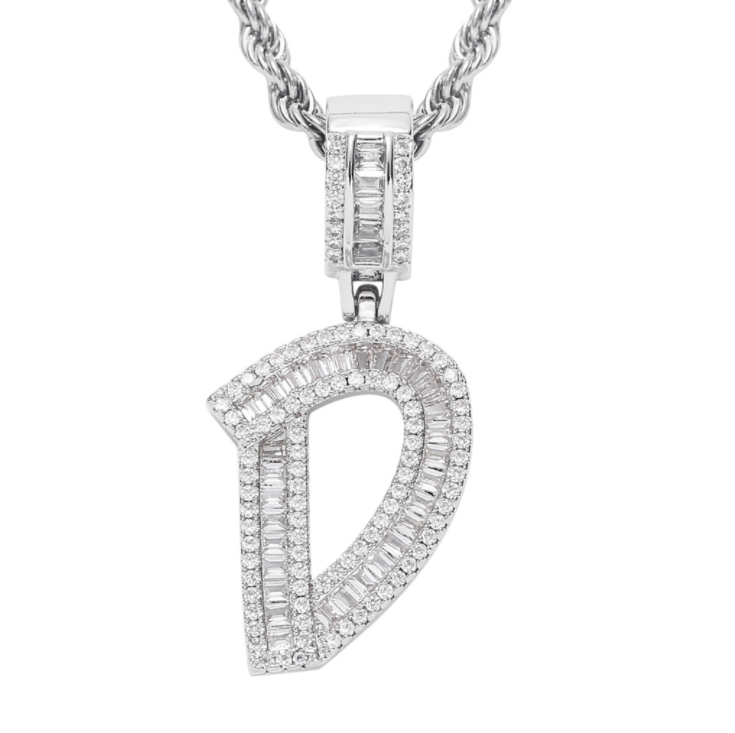 Square Zircon 26 English Letter Hip Hop Pendant