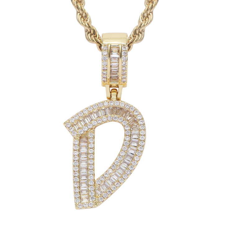 Square Zircon 26 English Letter Hip Hop Pendant