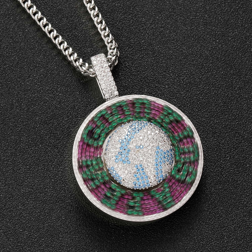 AFGK Earth Hip Hop Spinning Pendant