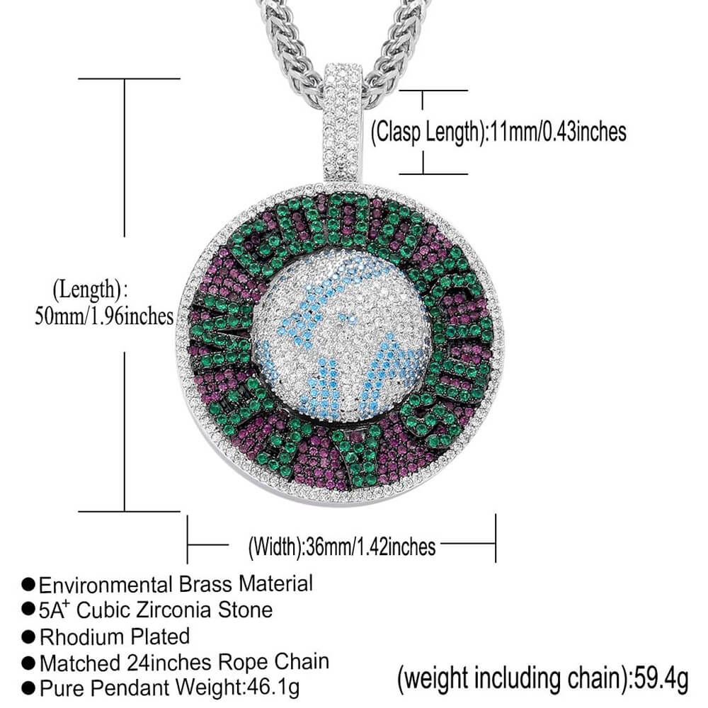 AFGK Earth Hip Hop Spinning Pendant