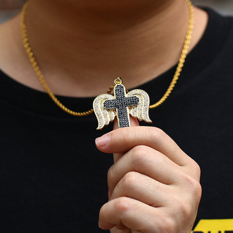 Angel Wings Cross Pendant02 | Iceremix.com