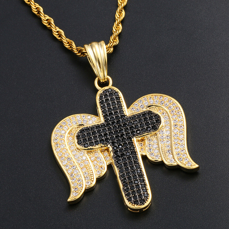 Angel Wings Cross Pendant04 | Iceremix.com