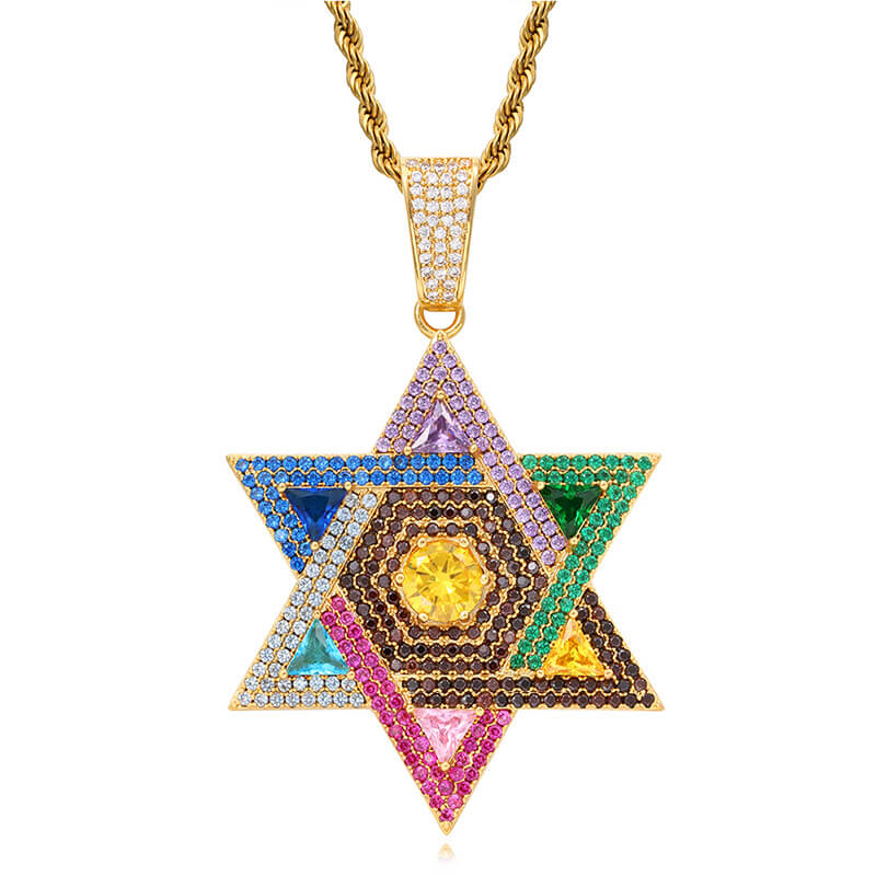 Colorful Judaism David Star Pendant