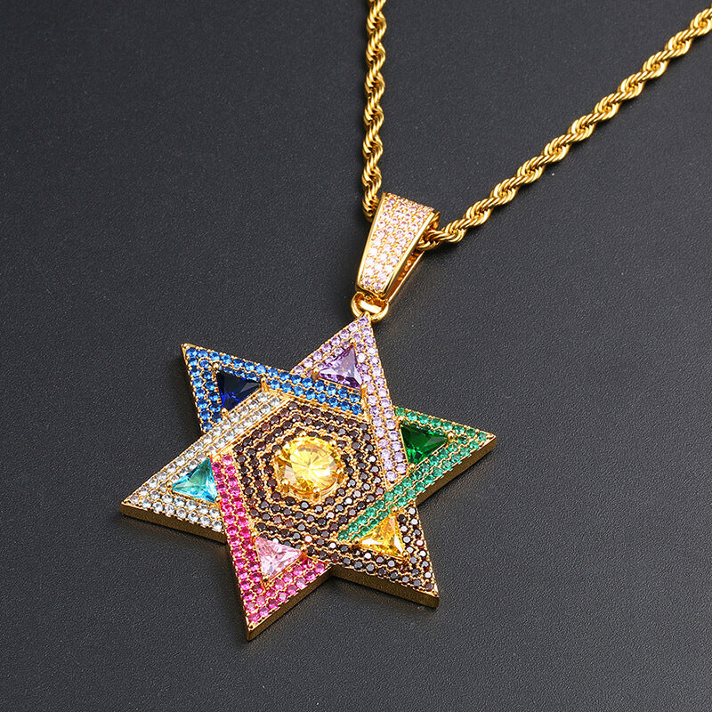Colorful Judaism David Star Pendant