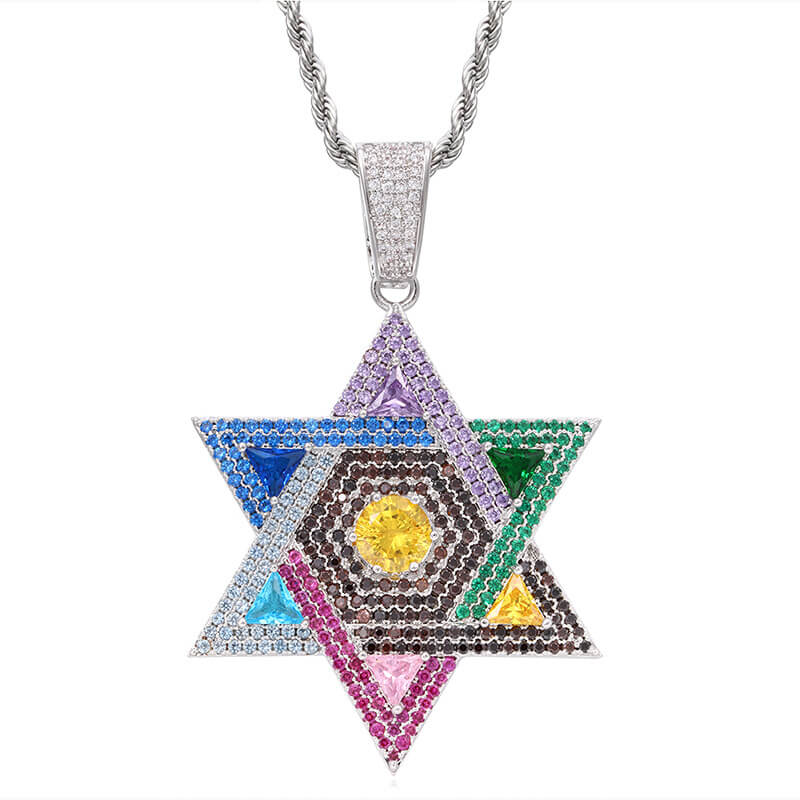 Colorful Judaism David Star Pendant