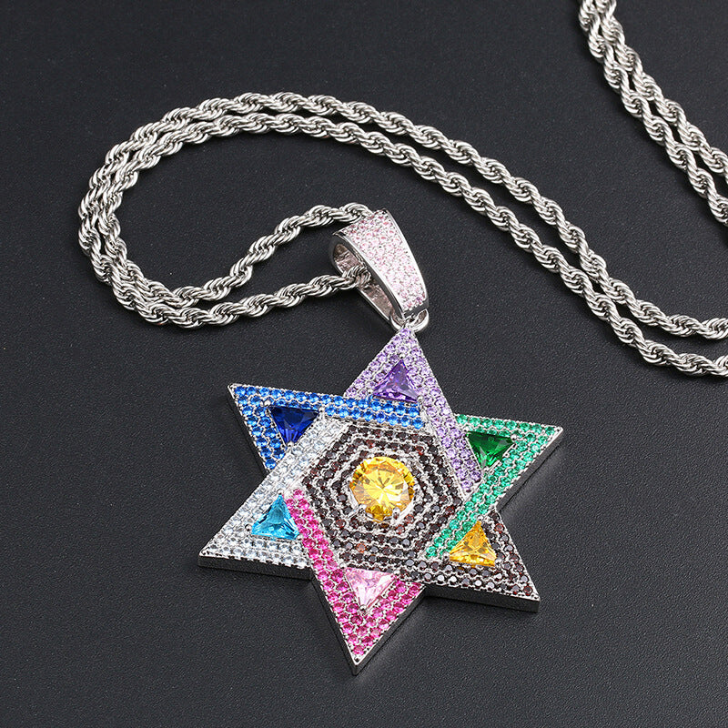 Colorful Judaism David Star Pendant