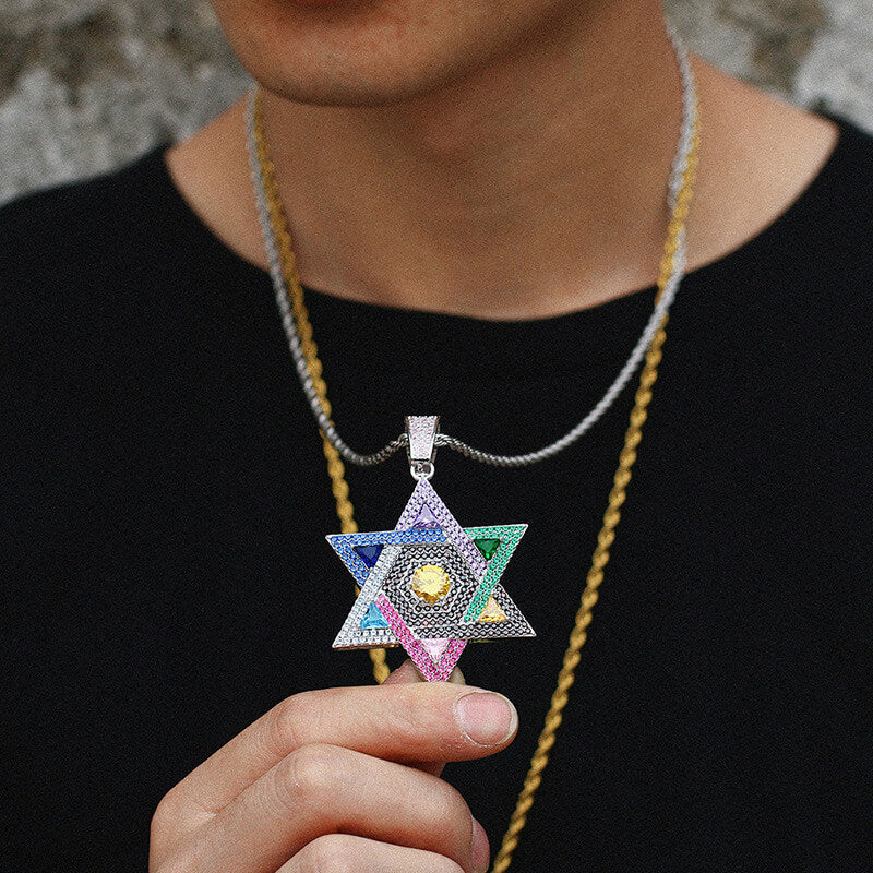 Colorful Judaism David Star Pendant