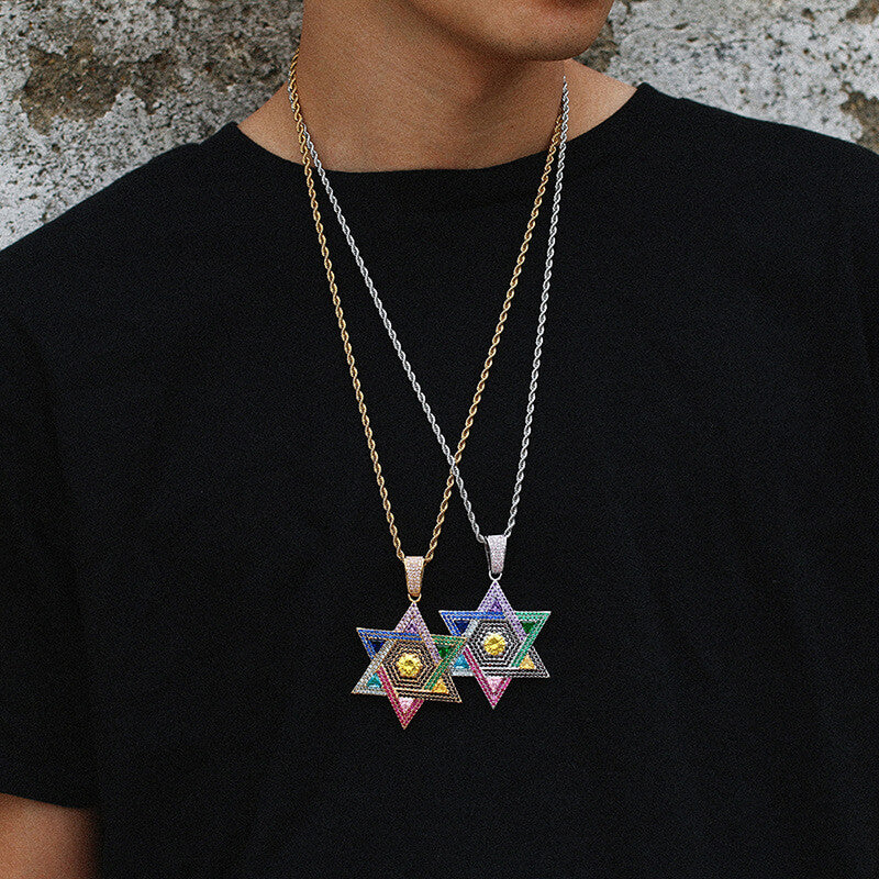 Colorful Judaism David Star Pendant