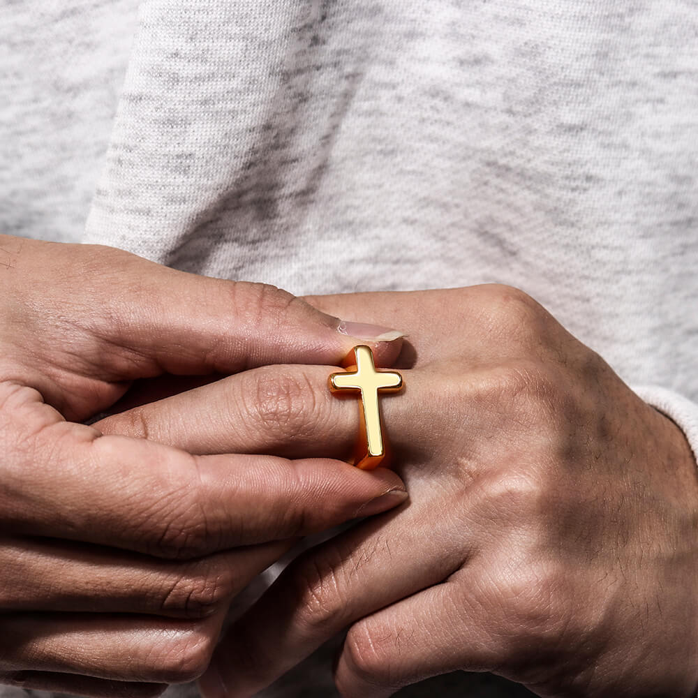 Cross Titanium Steel Hip Hop Ring