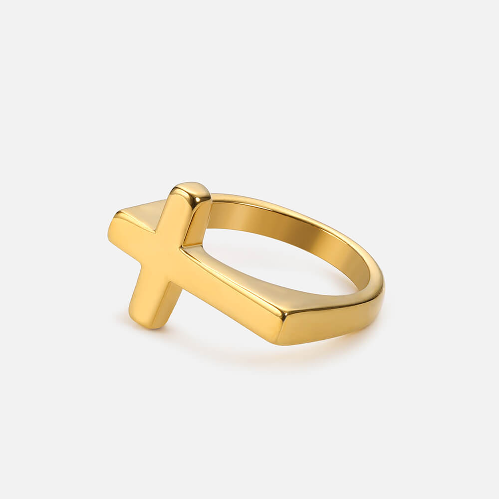 Cross Titanium Steel Hip Hop Ring