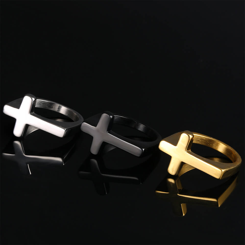 Cross Titanium Steel Hip Hop Ring