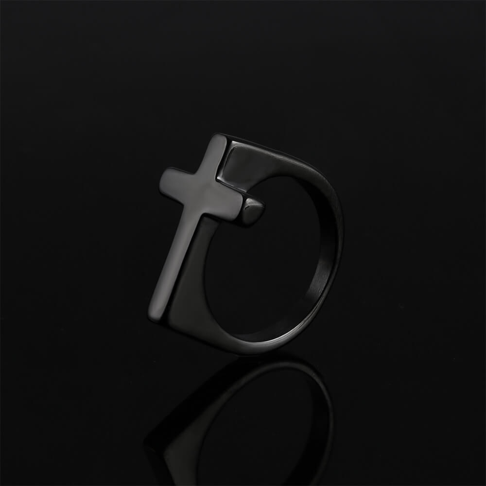 Cross Titanium Steel Hip Hop Ring