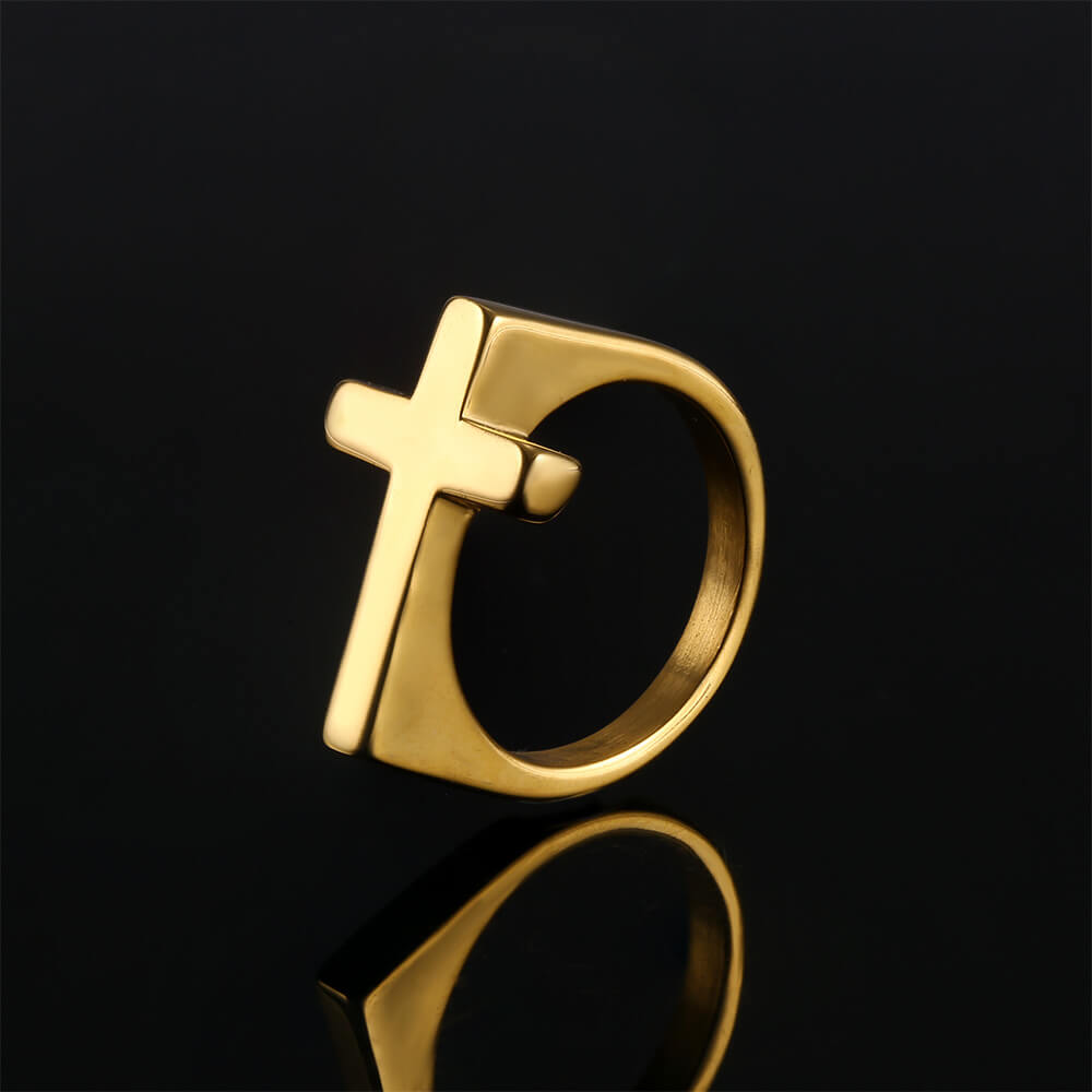 Cross Titanium Steel Hip Hop Ring