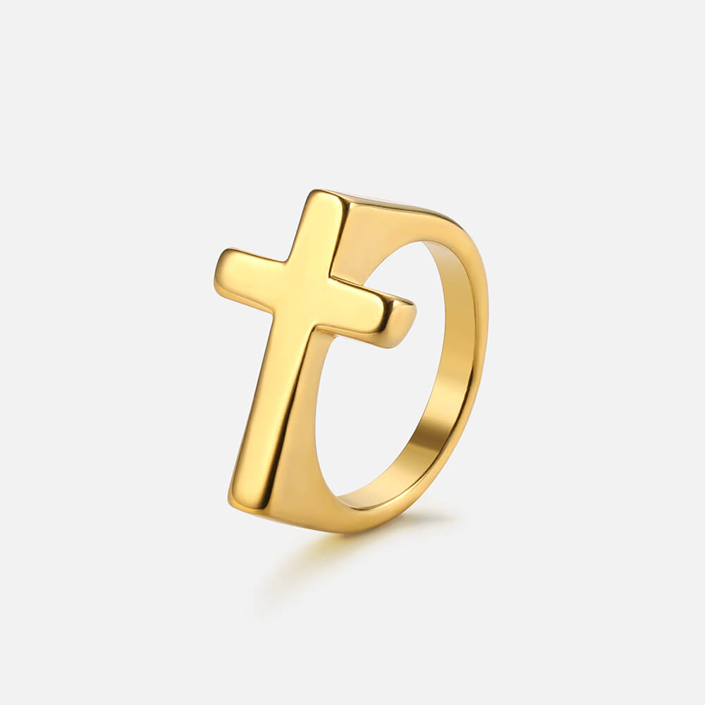 Cross Titanium Steel Hip Hop Ring