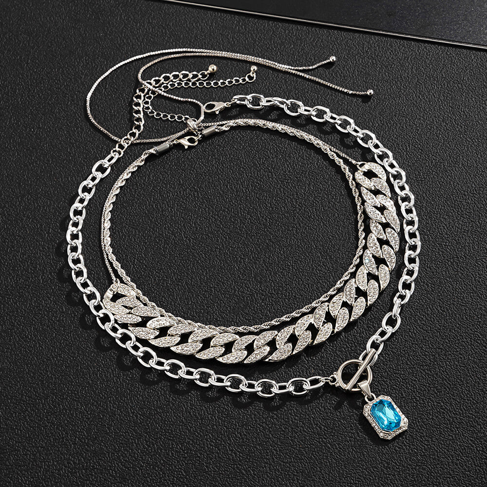 Cuban Chain Twist Chain Multi-layered Necklace