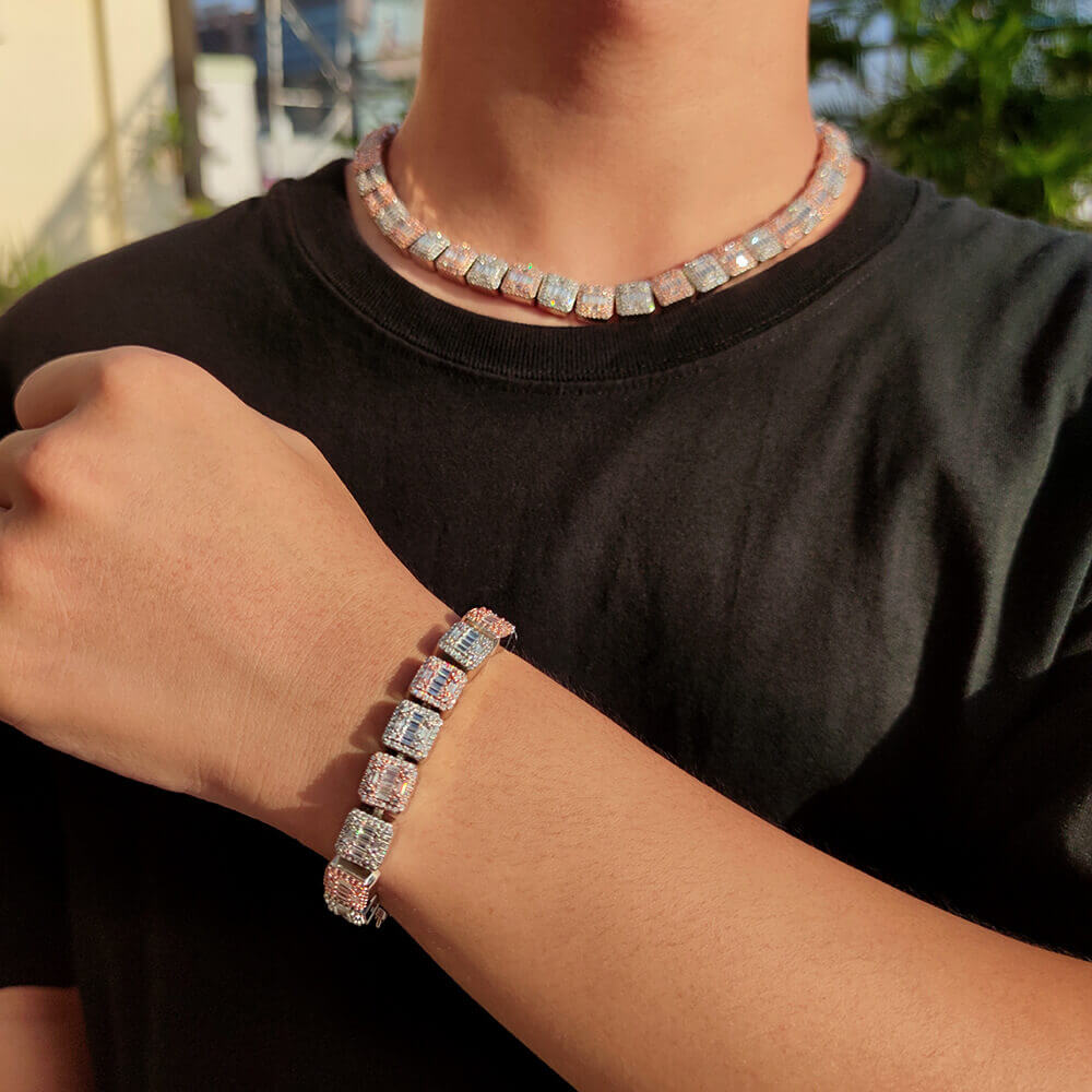 Cubic Zirconia Rock Sugar Hiphop Bracelet