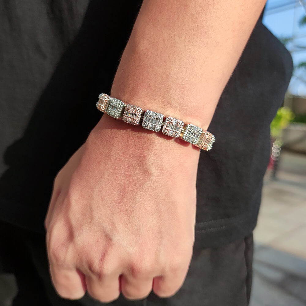 Cubic Zirconia Rock Sugar Hiphop Bracelet