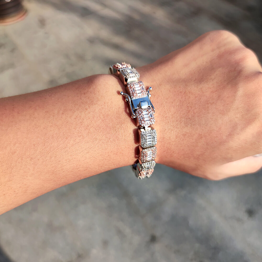 Cubic Zirconia Rock Sugar Hiphop Bracelet