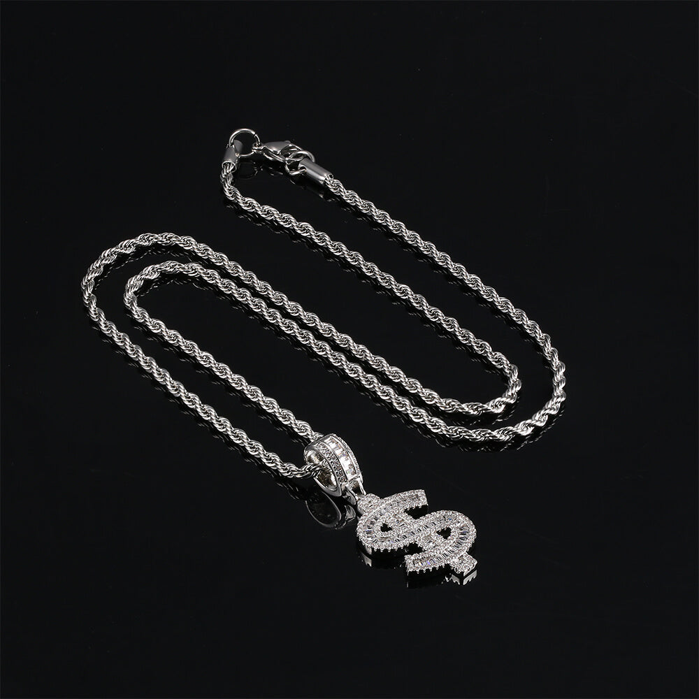 Dollar Wealth Hip-Hop CZ Pendant