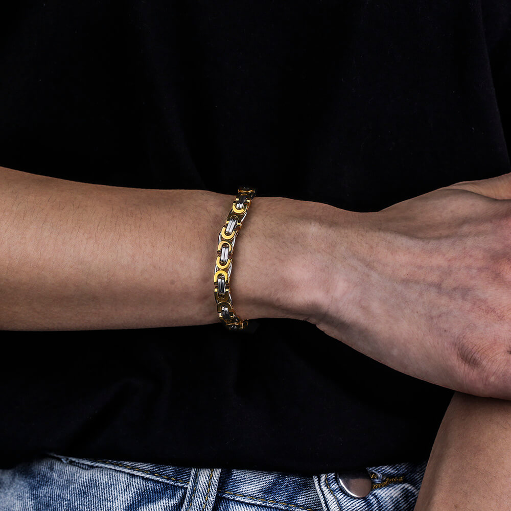 Flat hip hop men's bracelet