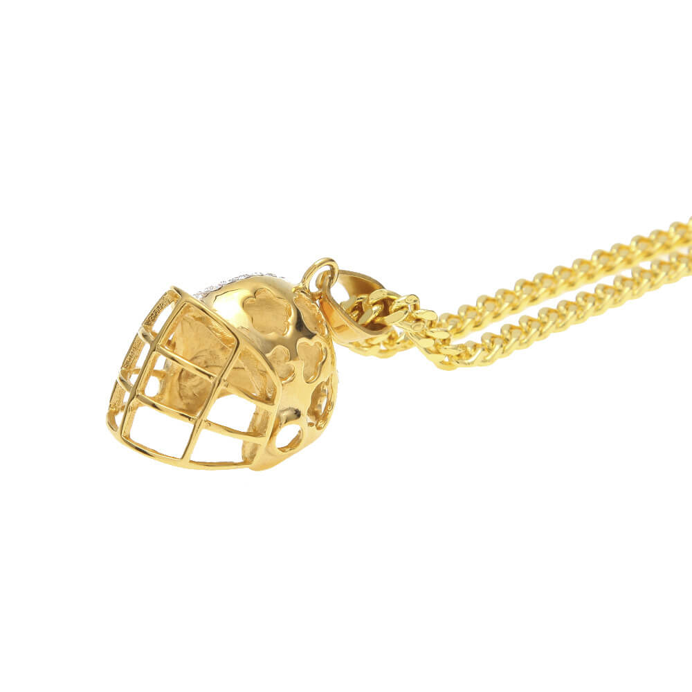 Hip Hop Baseball Football Helmet Stainless Steel Diamond Pendant05 | iceremix.com