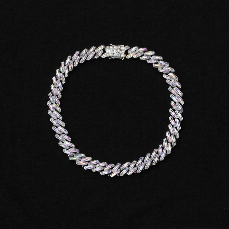 Hip Hop Cuban Chain Colorful Rhinestone Necklace