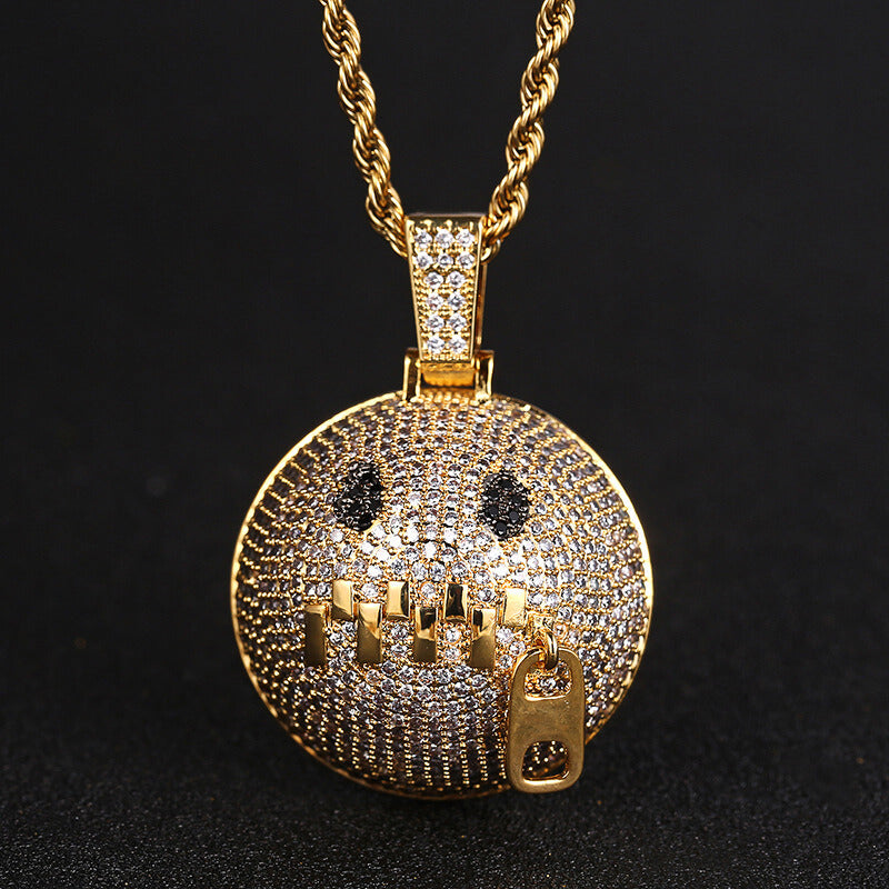 Hip Hop Emoji Micro Inlaid Zircon Pendant