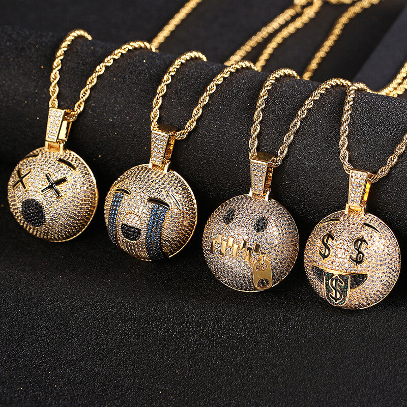 Hip Hop Emoji Micro Inlaid Zircon Pendant