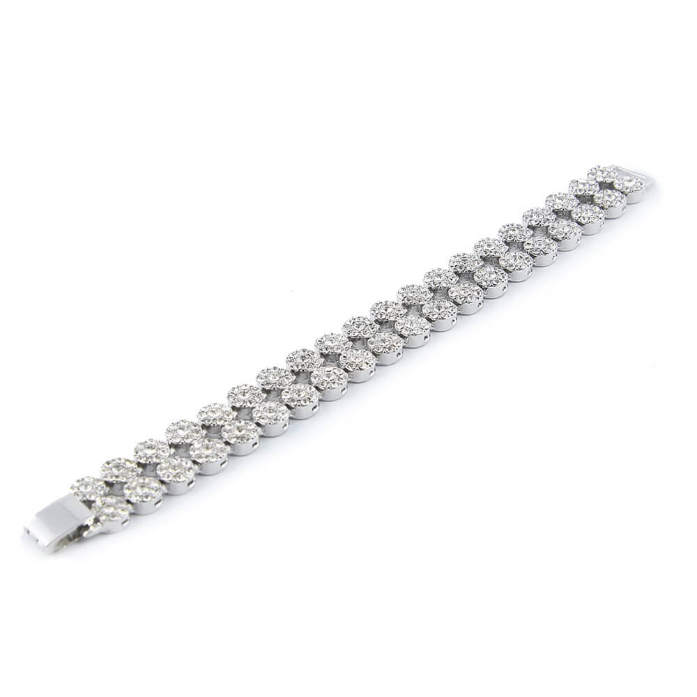 Hip Hop Full Diamond Double Row Round Bracelet02 | iceremix.com