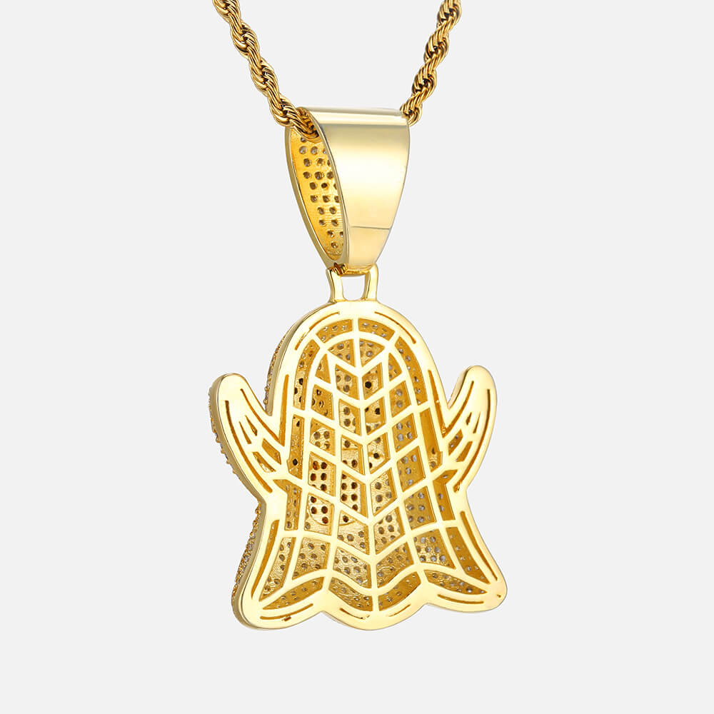 Hip Hop Ghost Tongue out Funny Emoji Pendant