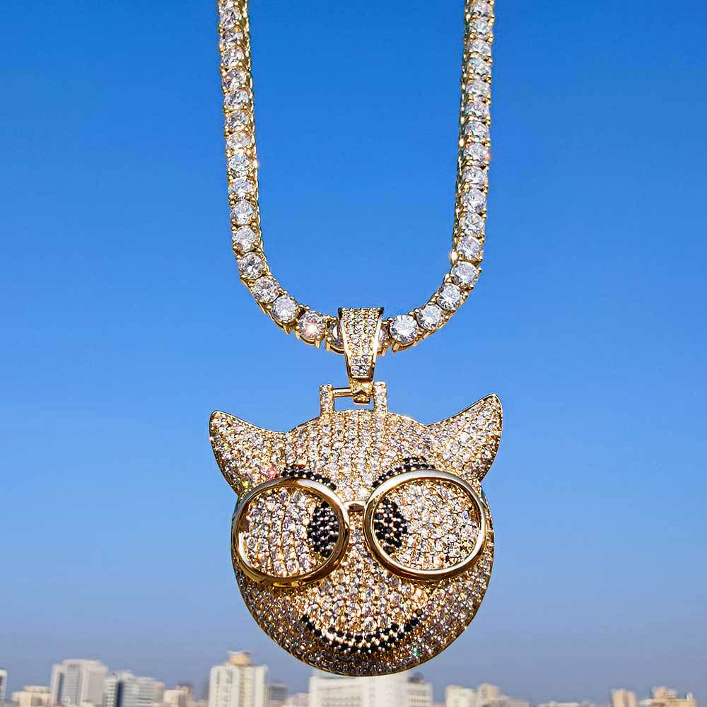 Hip Hop Glasses Little Devil Emoji Pendant