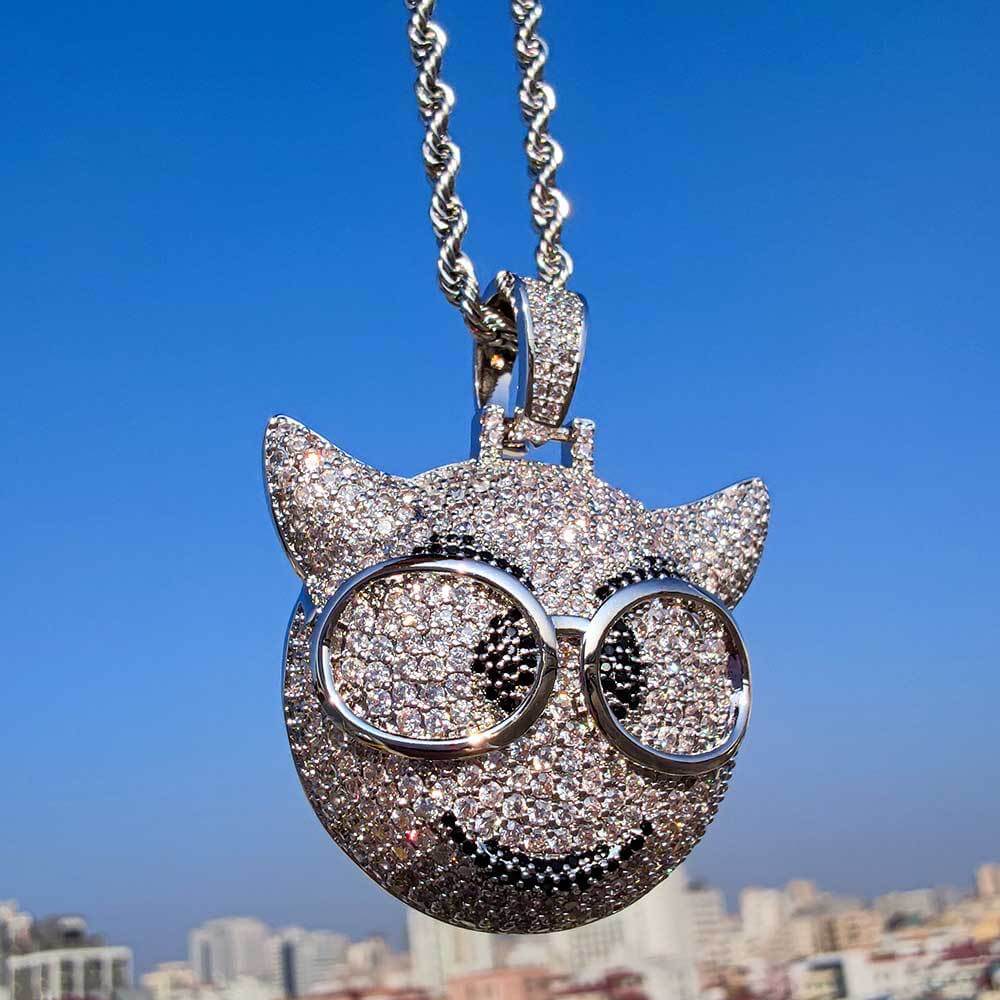 Hip Hop Glasses Little Devil Emoji Pendant03 | iceremix.com