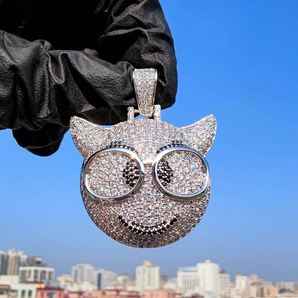 Hip Hop Glasses Little Devil Emoji Pendant