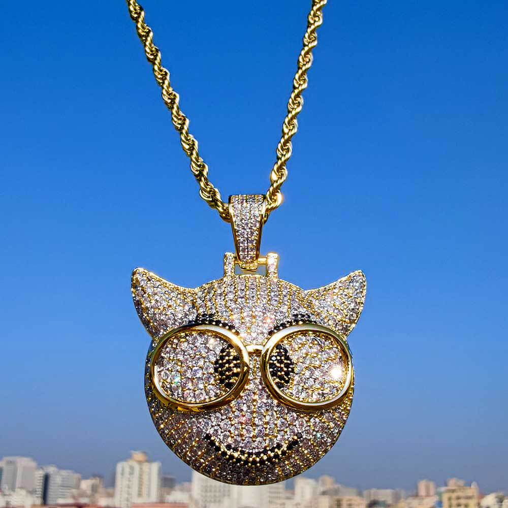 Hip Hop Glasses Little Devil Emoji Pendant