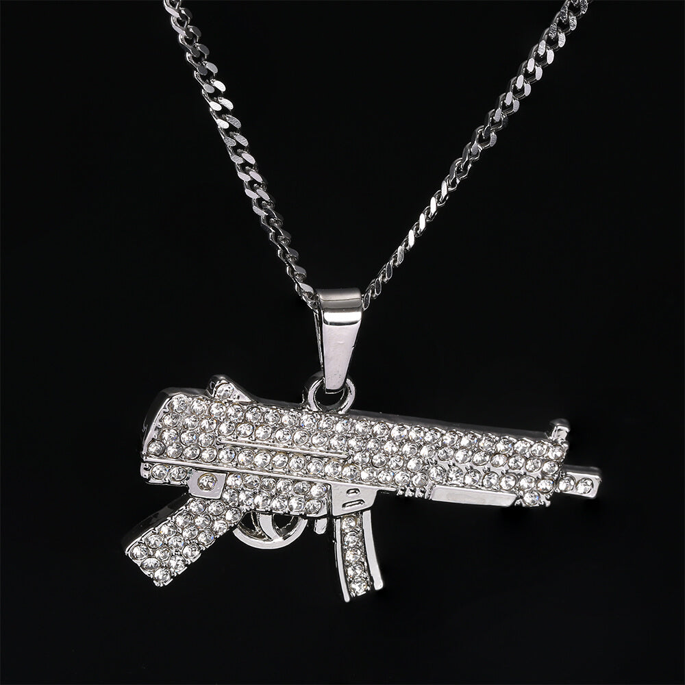 Hip Hop Gun Micro Zircon Pendant
