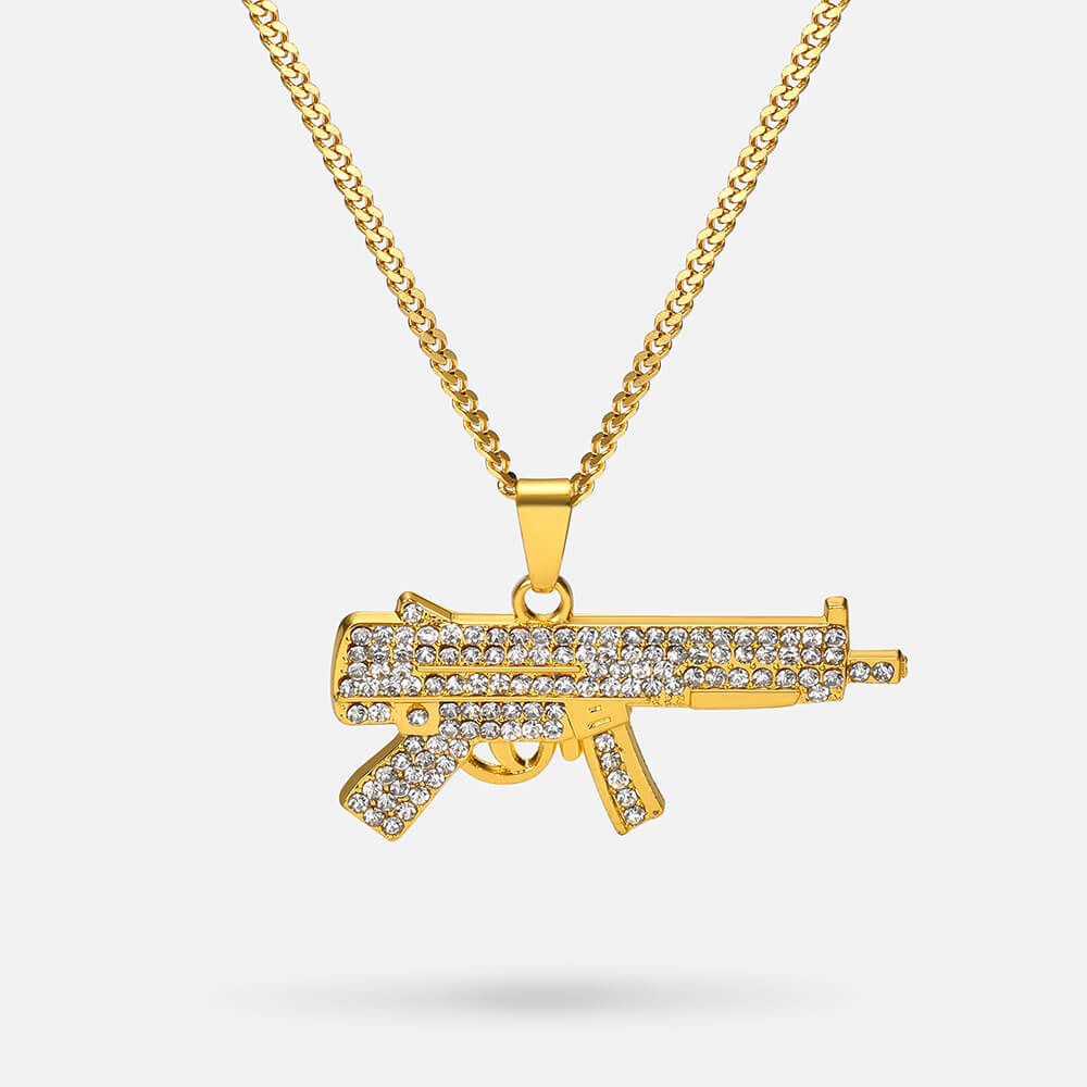 Hip Hop Gun Micro Zircon Pendant
