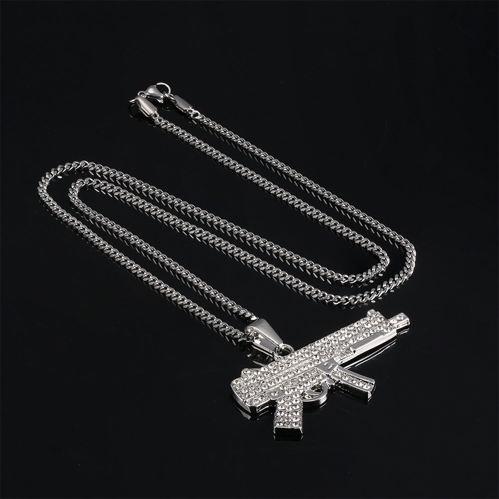 Hip Hop Gun Micro Zircon Pendant