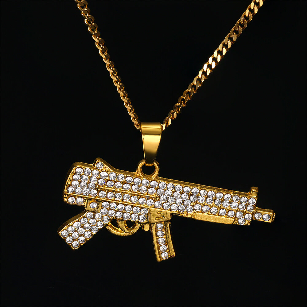 Hip Hop Gun Micro Zircon Pendant