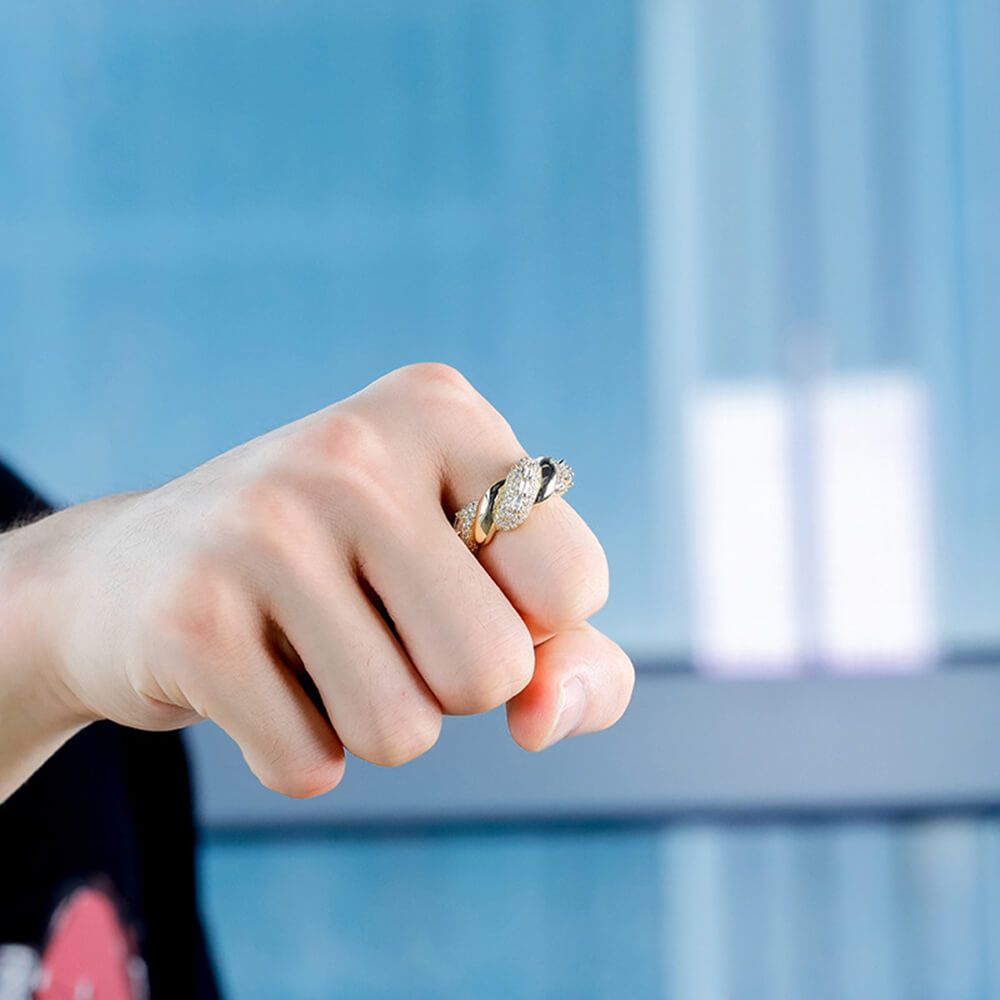 Hip Hop Micro Inlaid Twisted Zircon Ring02 | iceremix.com