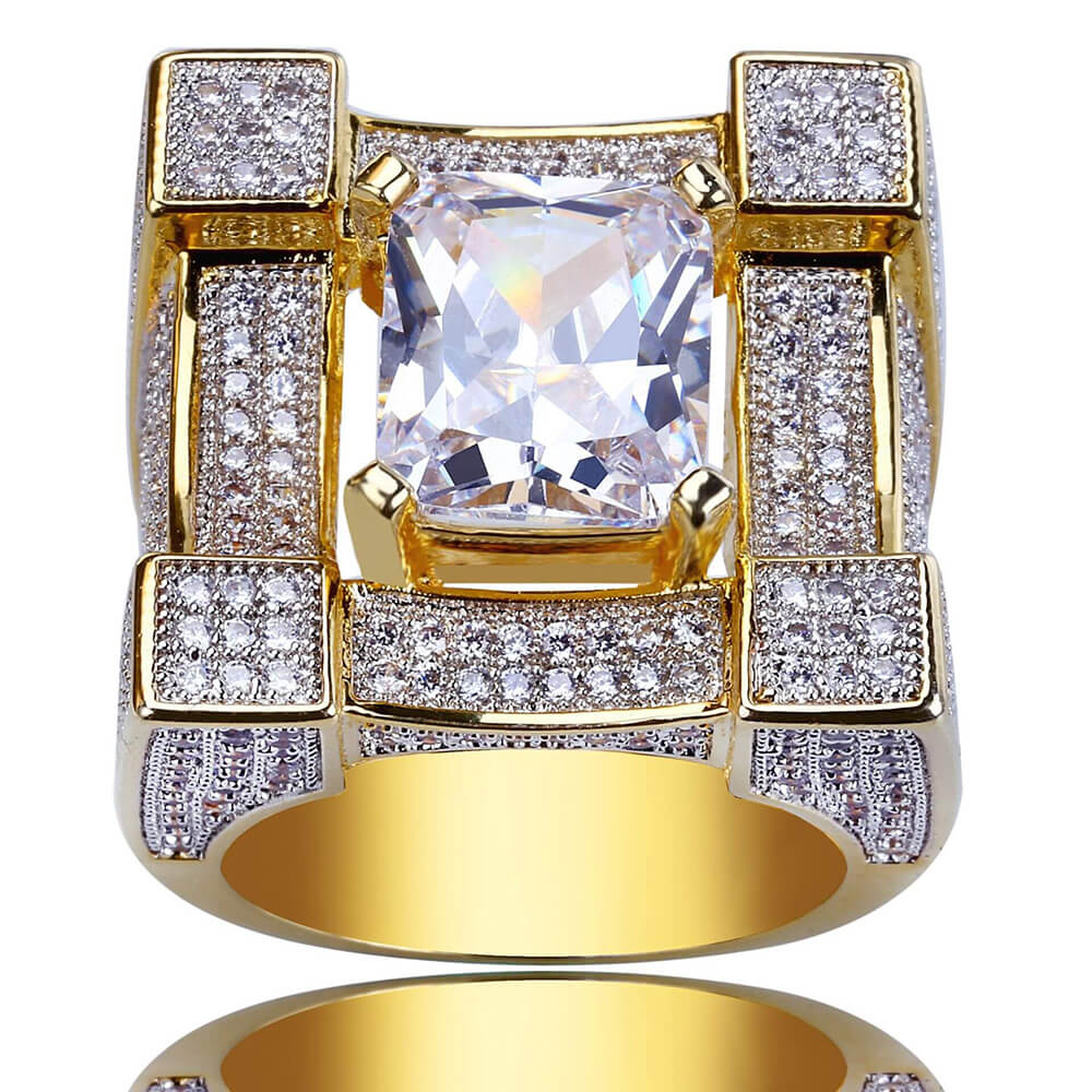 Hip Hop Micro Zircon Men's Ring