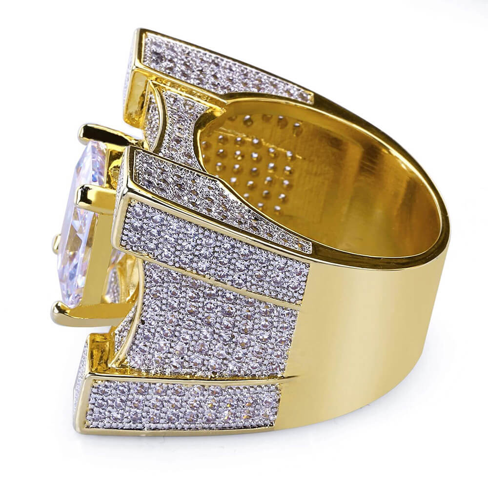 Hip Hop Micro Zircon Men's Ring