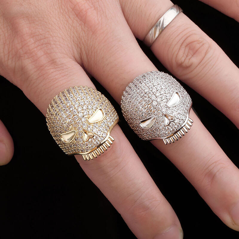 Hip Hop Skull Zircon Ring