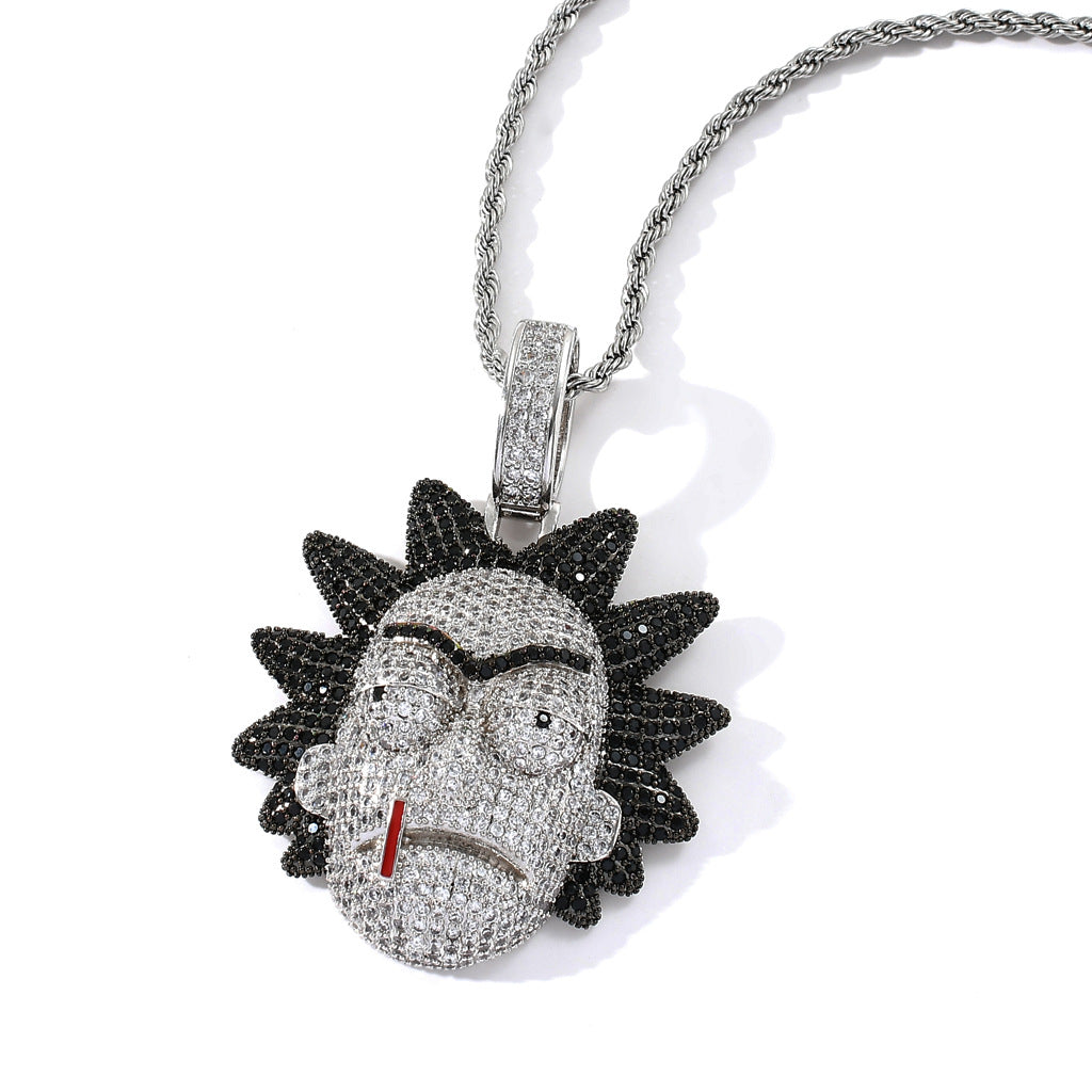 Iced Evil Rick Blooding Nose Zircon Pendant