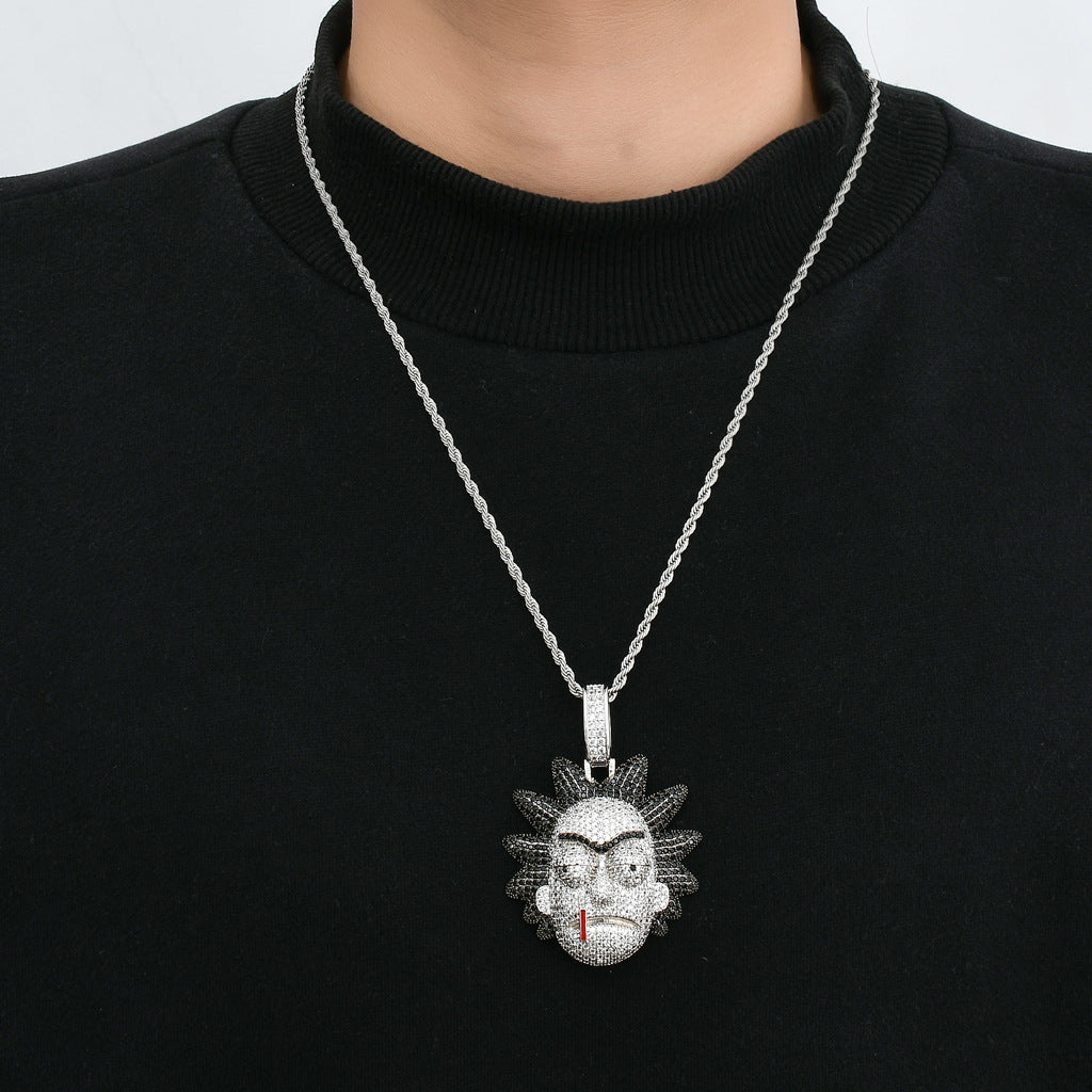 Iced Evil Rick Blooding Nose Zircon Pendant